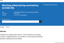 Working safely during coronavirus (COVID-19): Vehicles